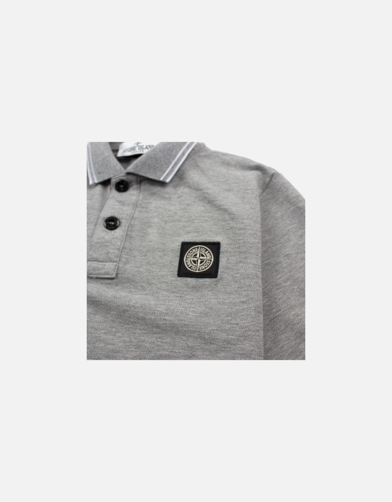 Junior Twin Tipped Long Sleeve Polo Grey
