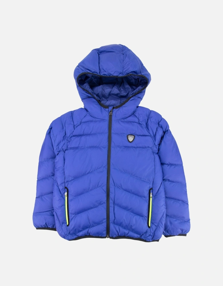 Junior Shield Logo Puffa Down Jacket Elec Blue