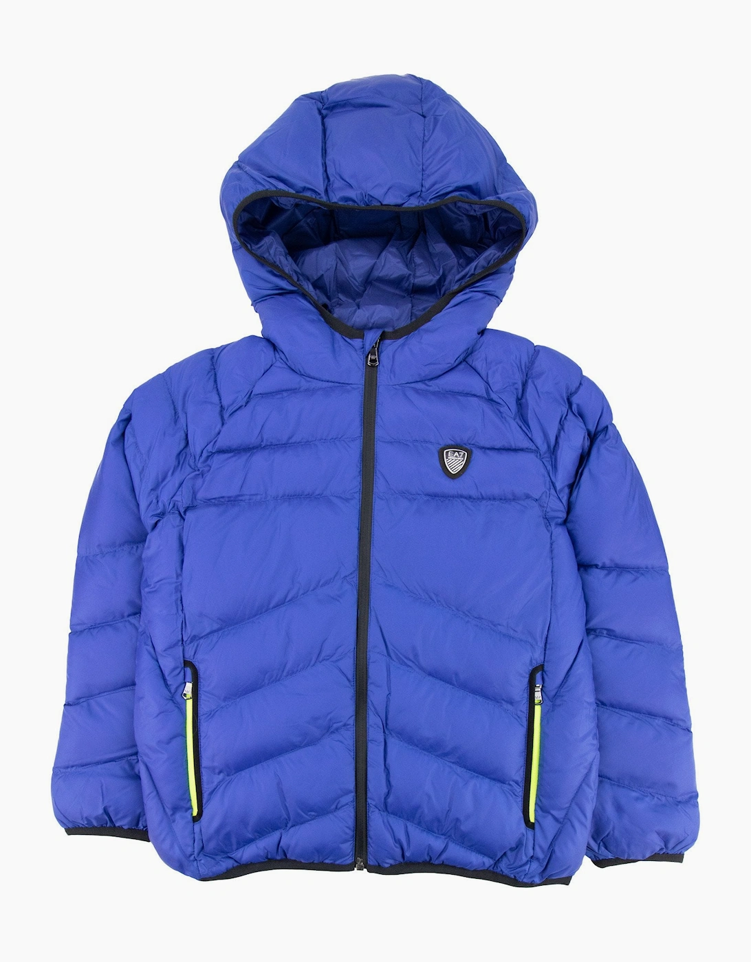 EA7 Junior Shield Logo Puffa Down Jacket Elec Blue - Size: 14Y