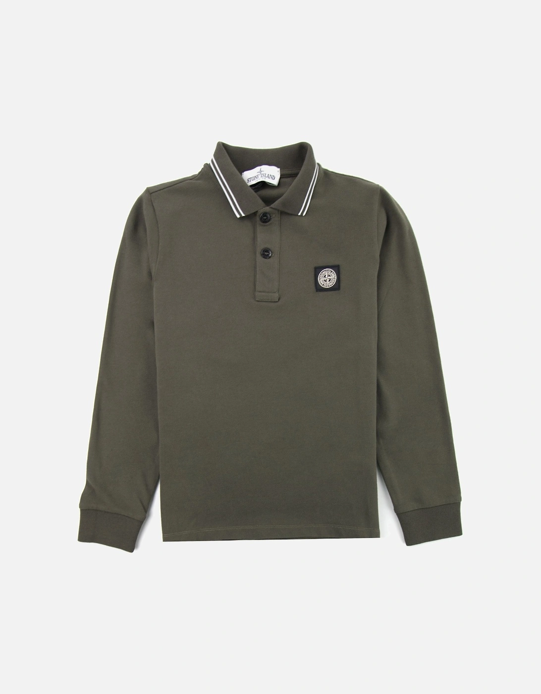 Junior Long Sleeve Polo Khaki V0059, 3 of 2