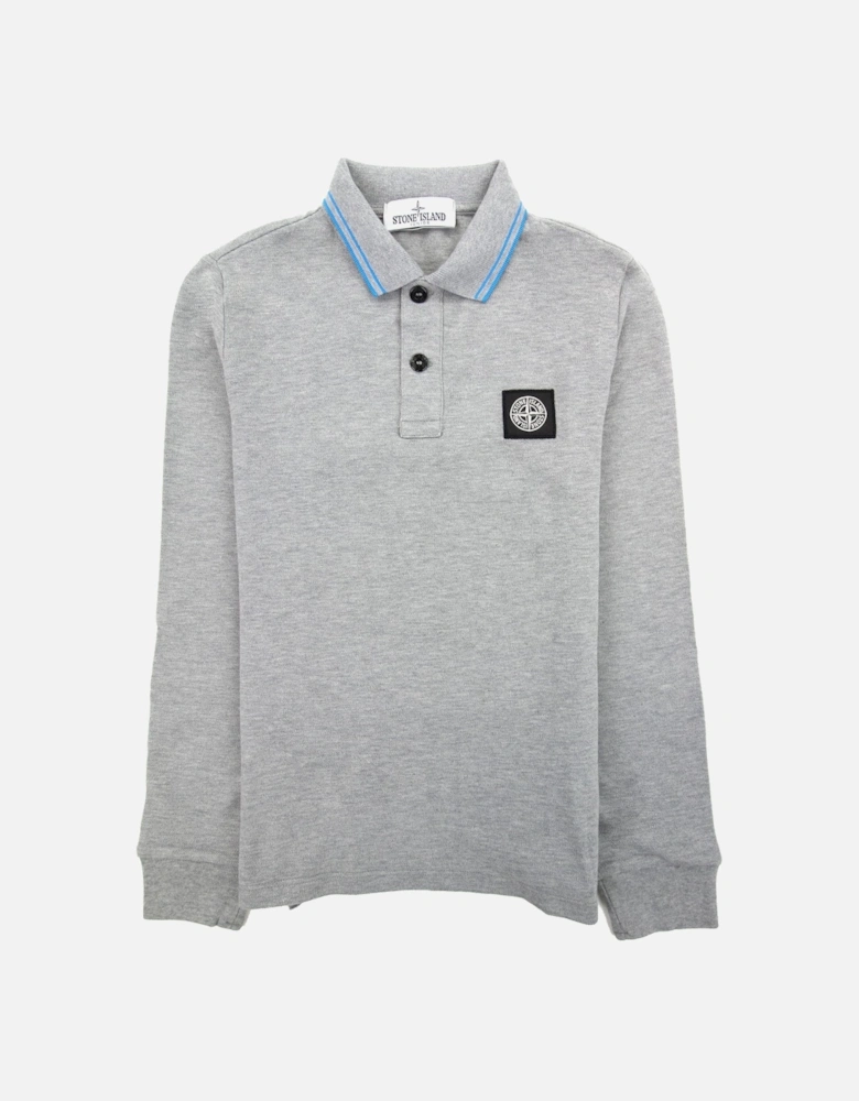 Junior L/s Polo Kids Grey/blue V1064