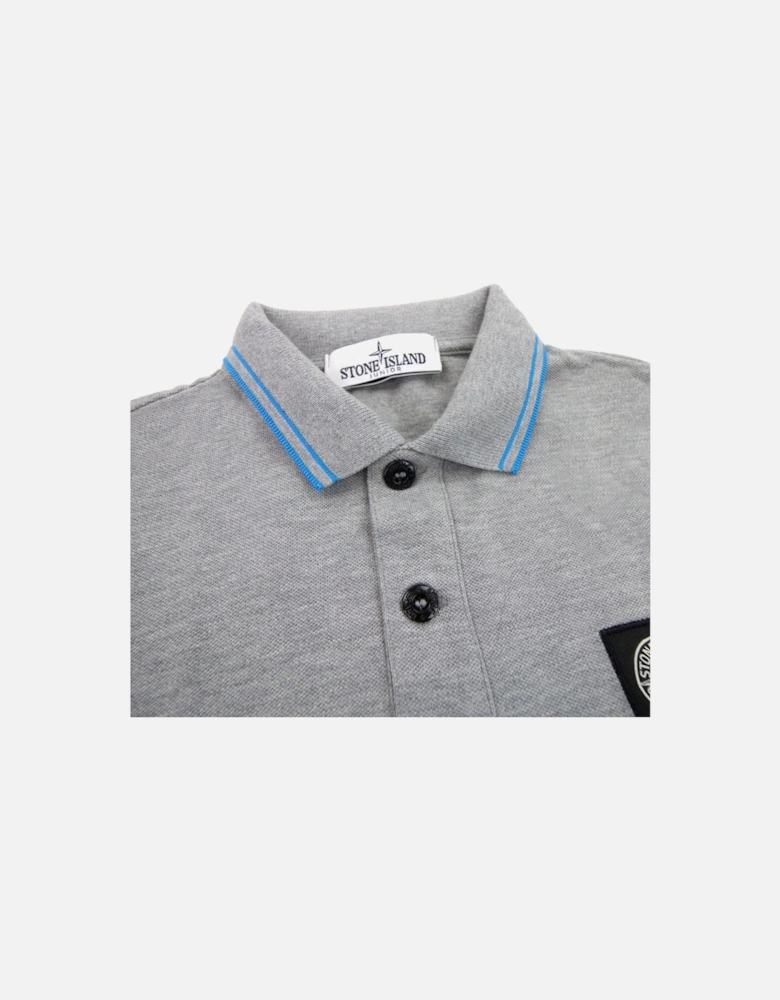 Junior L/s Polo Kids Grey/blue V1064