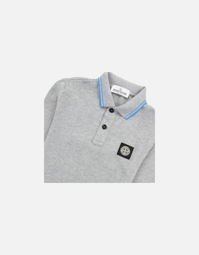 Junior L/s Polo Kids Grey/blue V1064