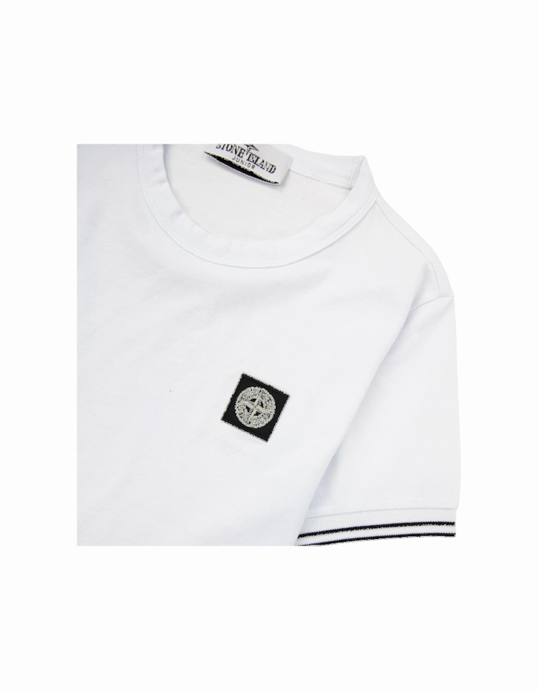 Junior 2100001 Light Cotton Compass Patch T Shirt White V1001