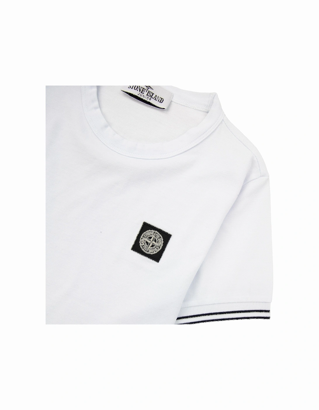 Junior 2100001 Light Cotton Compass Patch T Shirt White V1001