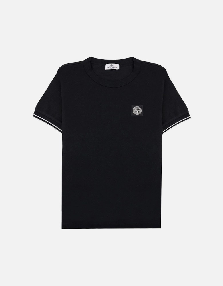 Junior 2100001 Light Cotton Compass Patch T Shirt Black V0029