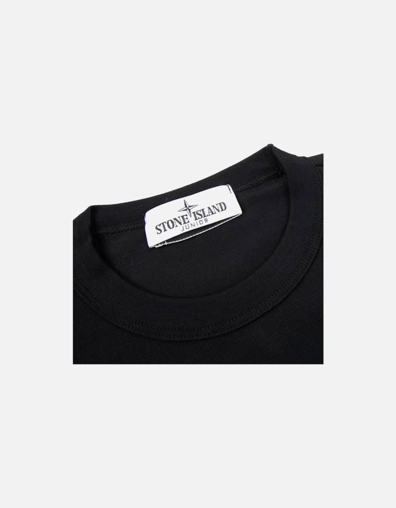 Junior 2100001 Light Cotton Compass Patch T Shirt Black V0029