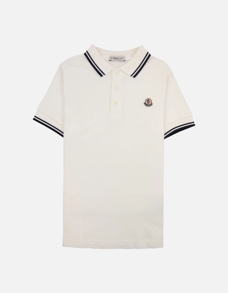 Junior Logo S/s Polo Off White 032