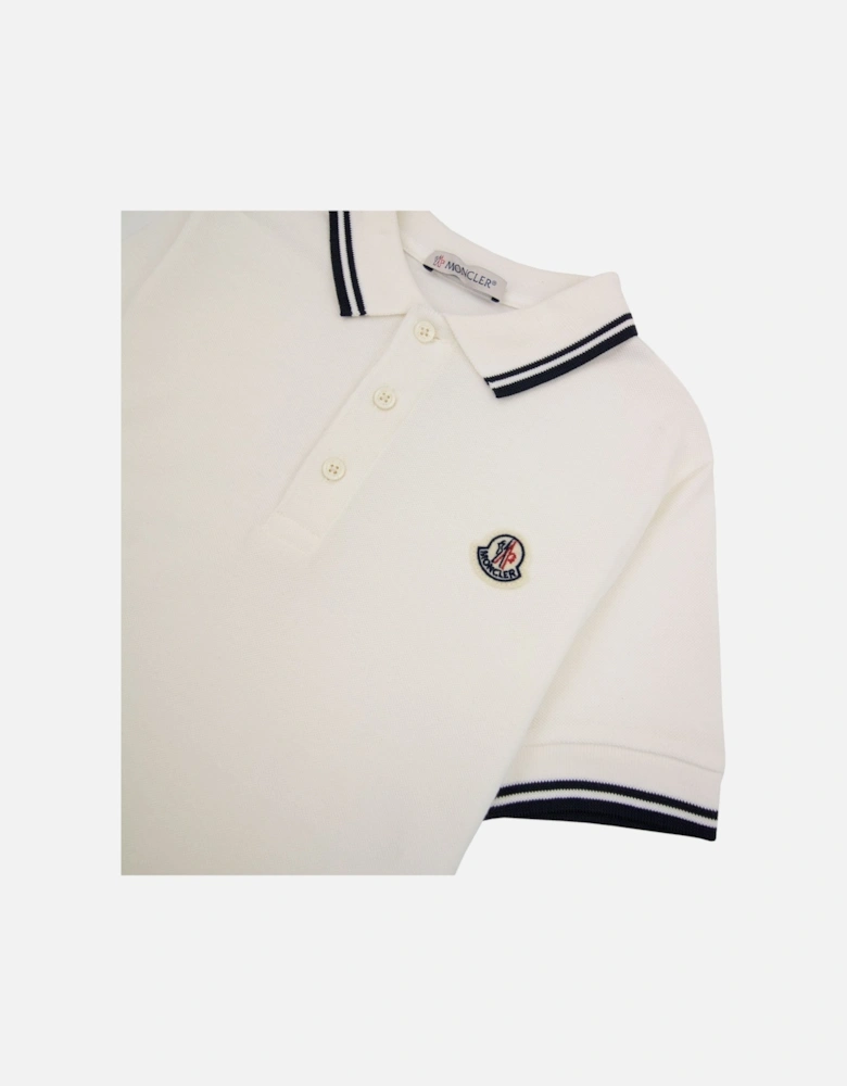 Junior Logo S/s Polo Off White 032