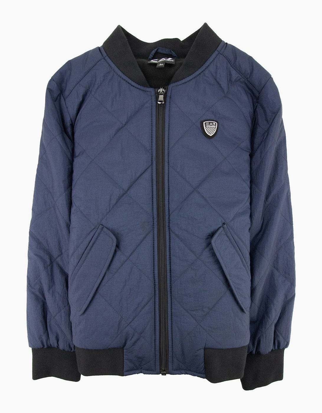 EA7 Junior Logo Shield Bomber Jacket Blue - Size: 12Y