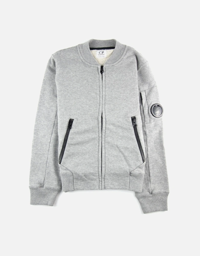 Undersixteen Light Fleece Zip Up Bomber Sweatshirt Grey M93