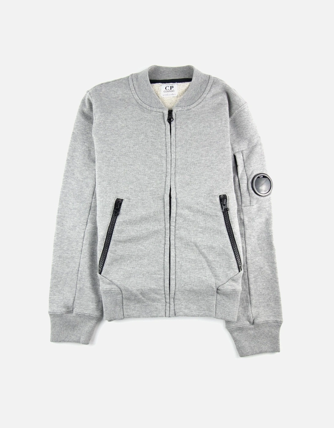 Undersixteen Light Fleece Zip Up Bomber Sweatshirt Grey M93, 3 of 2