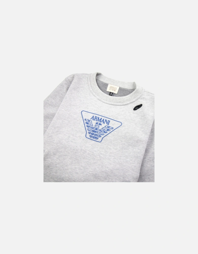 Junior Eagle Logo Zip Sweatshirt Light Grey