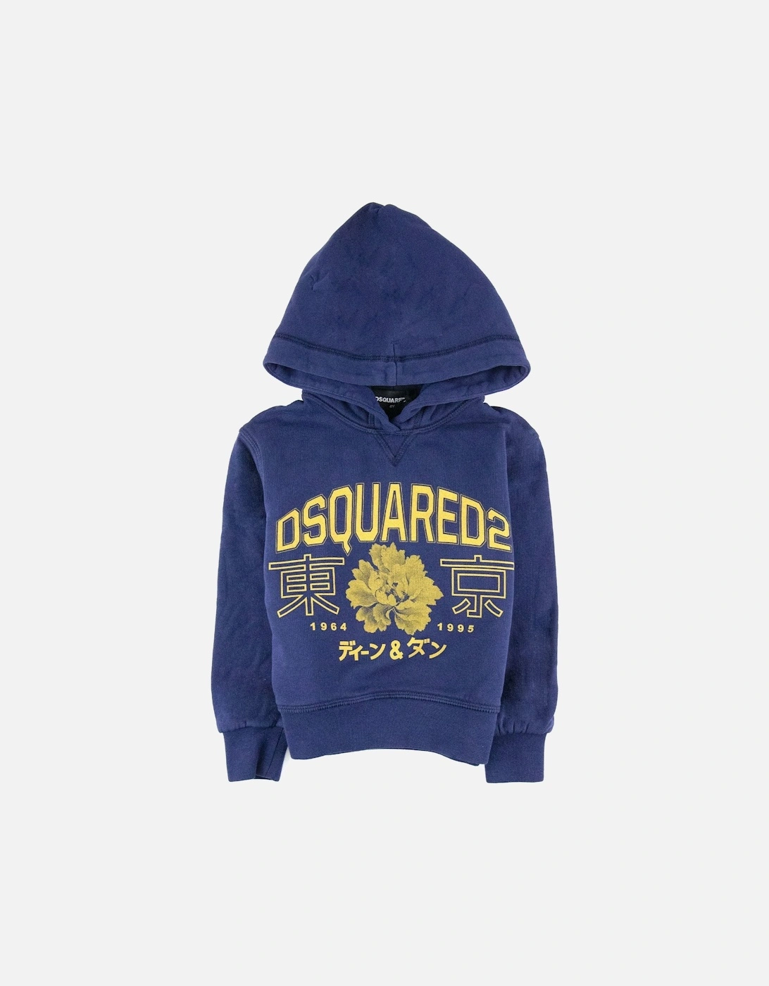 Kids Logo Print Hooded Sweatshirt Blue, 3 of 2