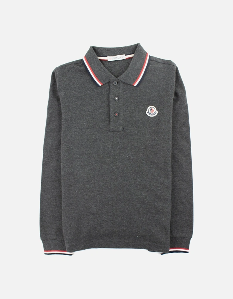 Junior Long Sleeve Polo Grey