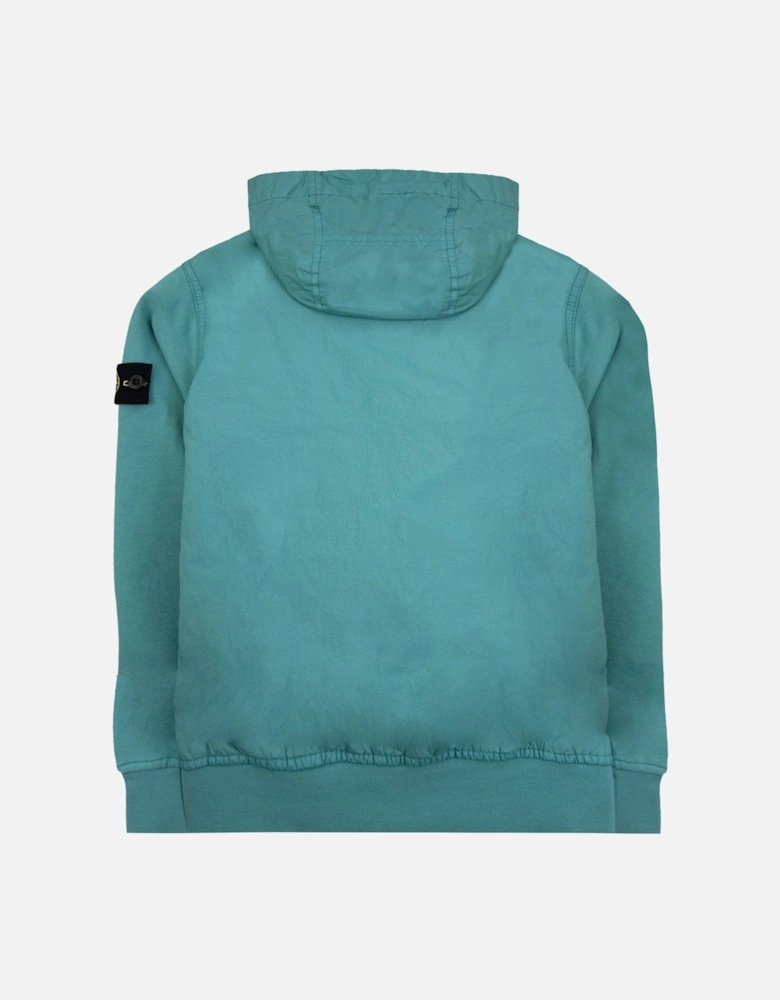 Junior 4100010 Crinkle Reps Nylon Fleece Jacket Turquoise V0042