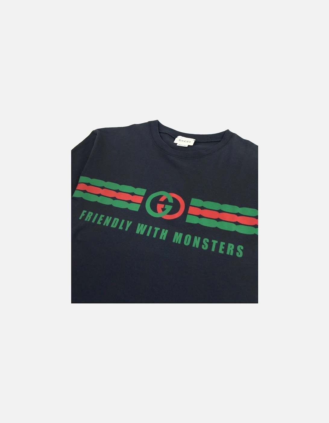 Junior Interlocking G Print Cotton T-shirt Black