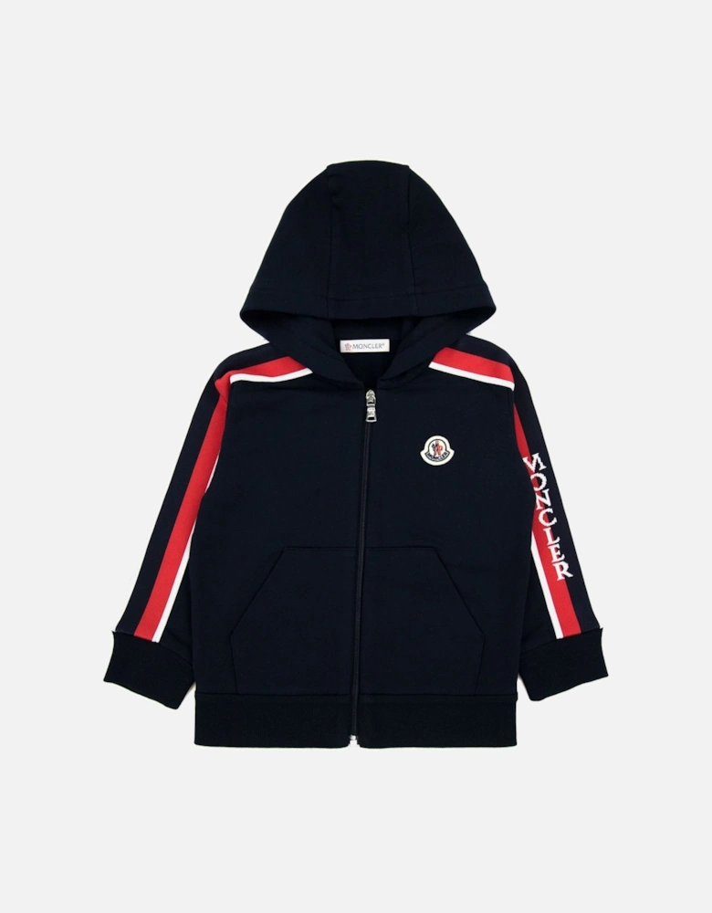 Junior Tricolour Fleece Hoodie Night Blue 778