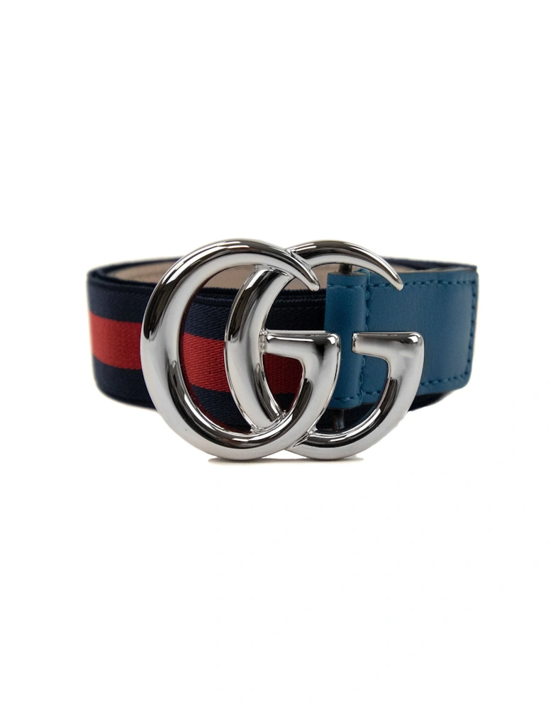 Junior Gg Web Logo Belt Turquoise/red
