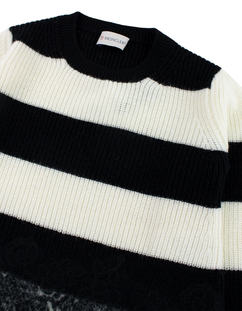 Junior Girls Striped Sweatshirt Black