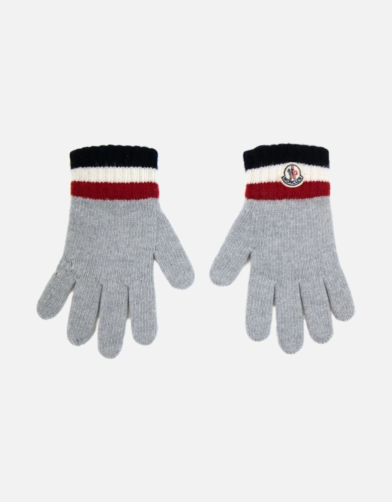 Junior Tricolor Wool Gloves Grey 986