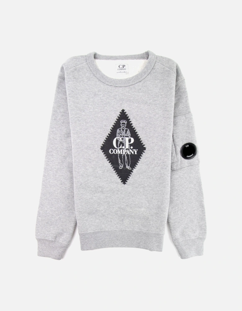 C.P. Company Undersixteen Diamond Logo Lens Sweatshirt Grey M93