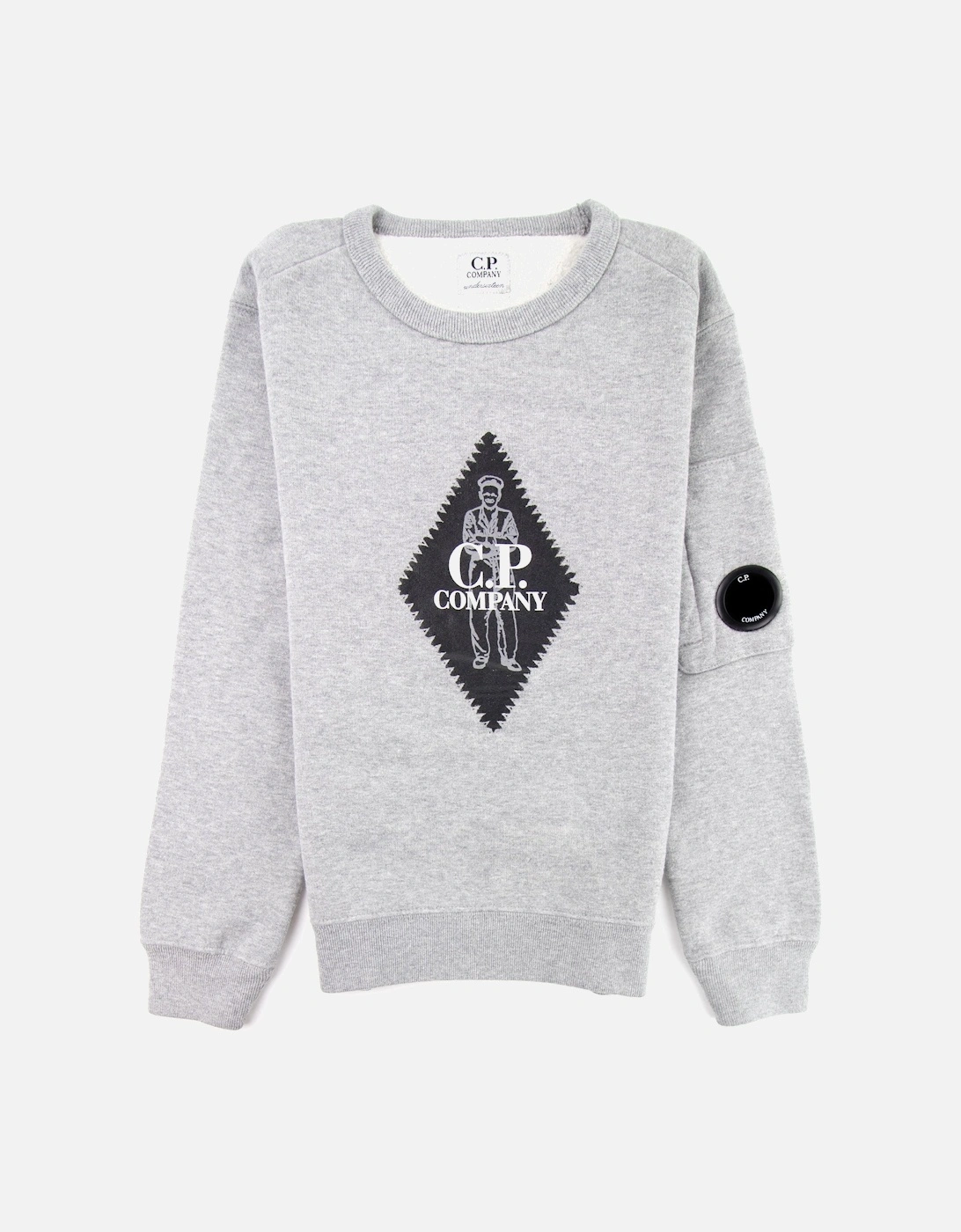 C.P. Company Undersixteen Diamond Logo Lens Sweatshirt Grey M93, 3 of 2