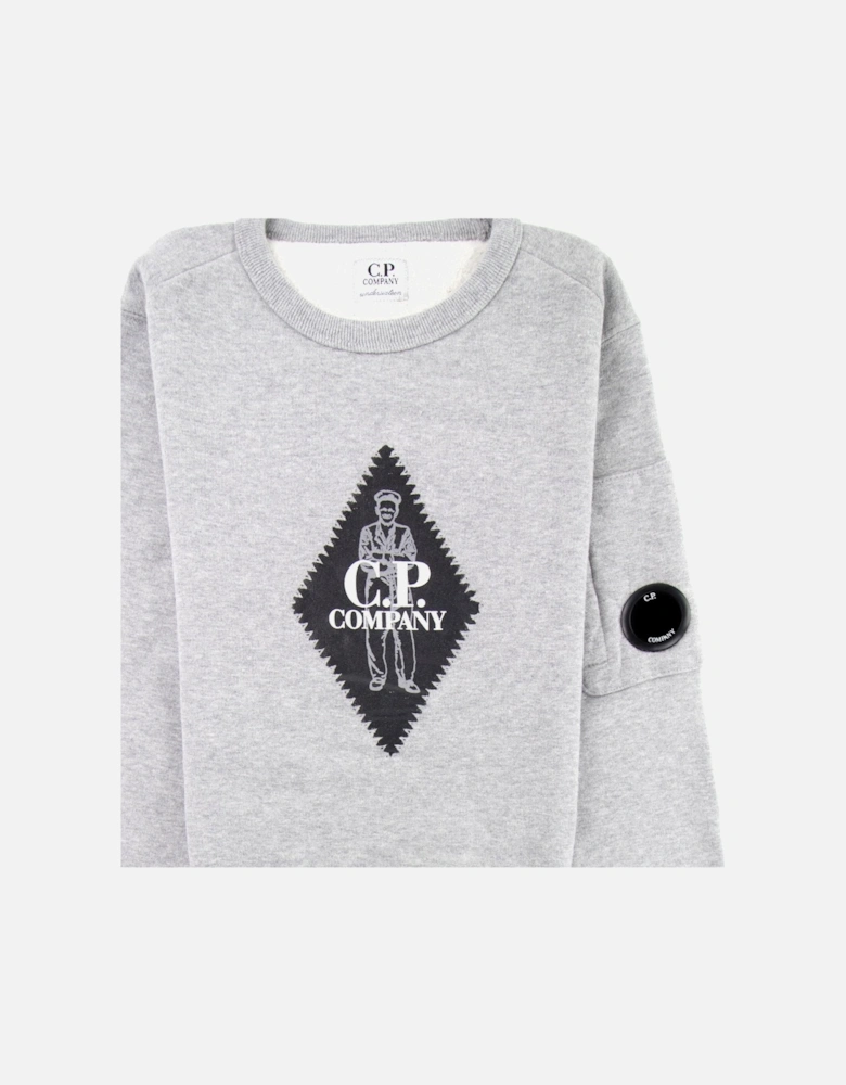 C.P. Company Undersixteen Diamond Logo Lens Sweatshirt Grey M93