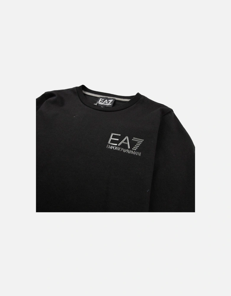 Kids Long Sleeve Chest Logo T-Shirt Black