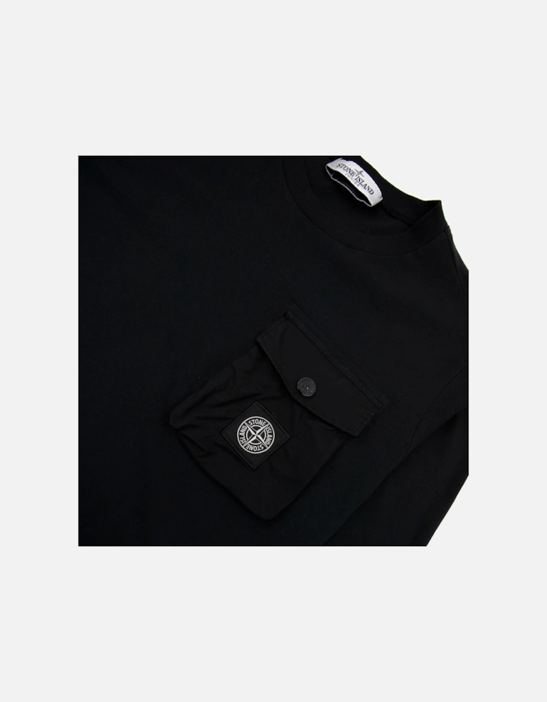 Junior 20347 Pocket Logo Long Sleeve T Shirt Black Voo29