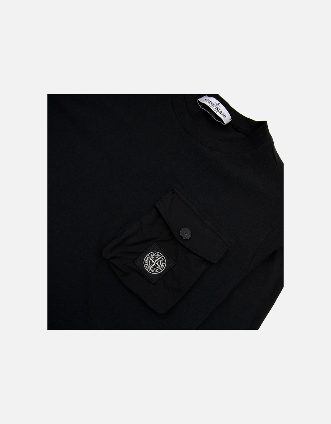 Junior 20347 Pocket Logo Long Sleeve T Shirt Black Voo29