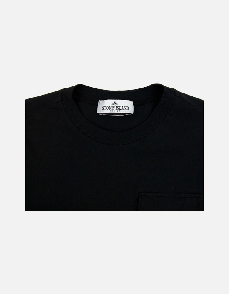 Junior 20347 Pocket Logo Long Sleeve T Shirt Black Voo29
