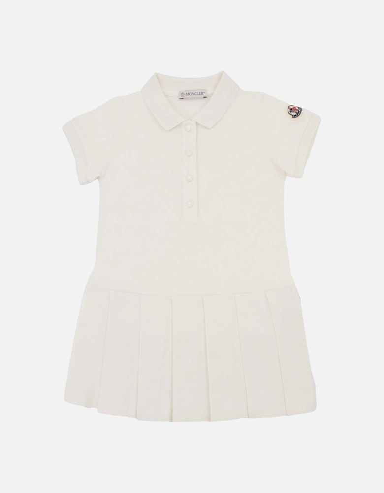 Junior Polo Shirt Dress White 034