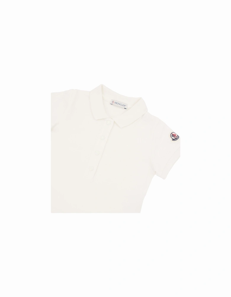 Junior Polo Shirt Dress White 034