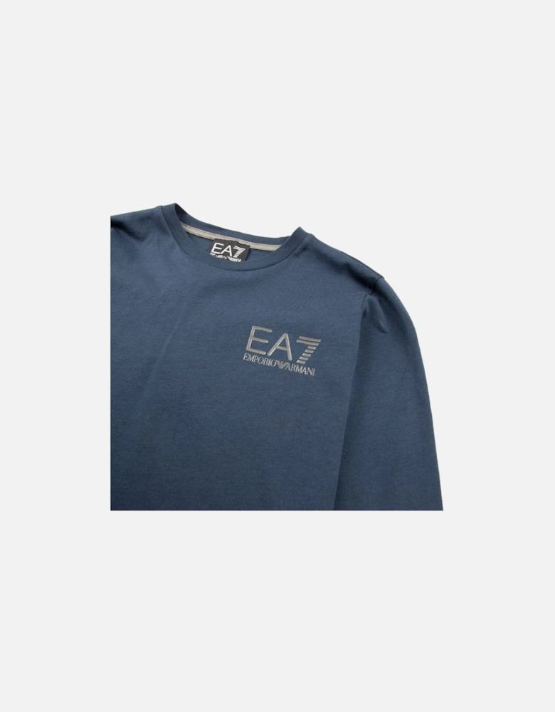 Kids Long Sleeve Chest Logo T-Shirt Navy