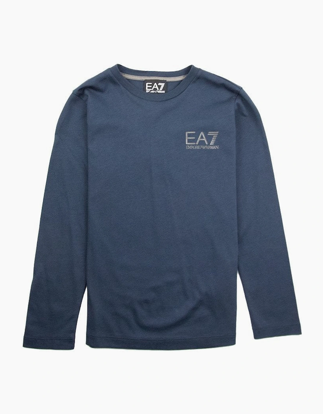 EA7 Kids Long Sleeve Chest Logo T-Shirt Navy - Size: 10YRS