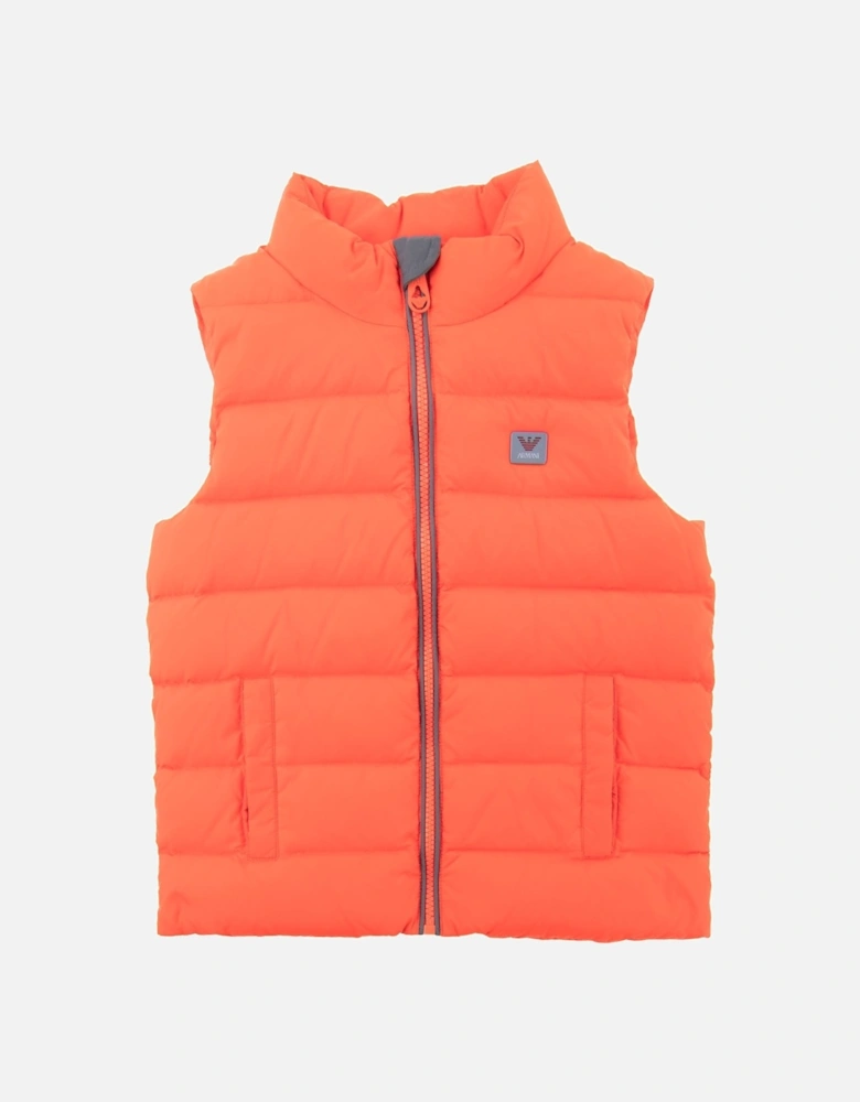Junior Padded Down Gilet Orange