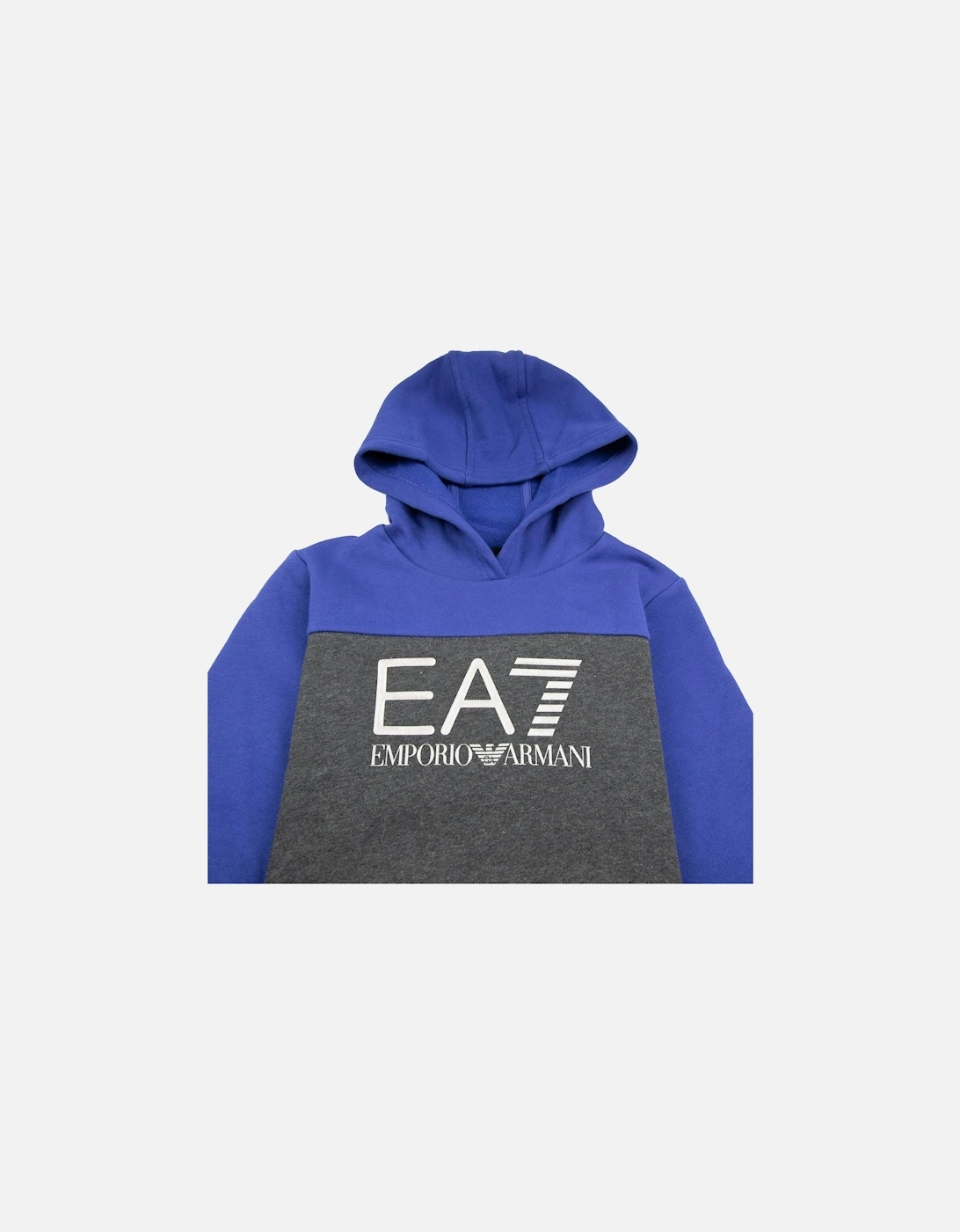 Junior Large Logo Pullover Hoody Blue/Grey