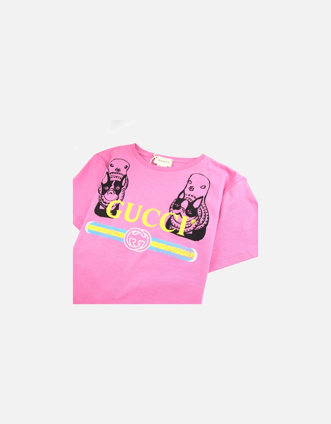 Junior Band Logo with Dogs T-Shirt Pink