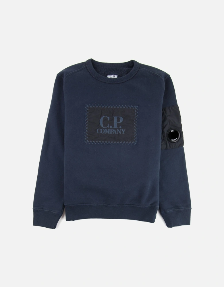 C.P Company Undersixteen Lens Fleece Patch Sweatshirt Navy 888