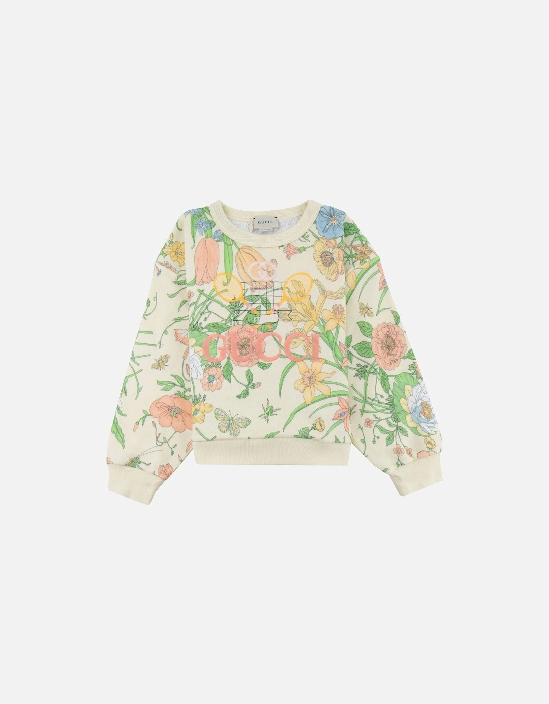 Junior Tennis Flower Sweatshirt Cream, 4 of 3