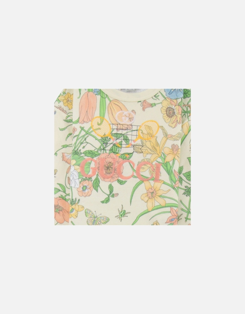 Junior Tennis Flower Sweatshirt Cream