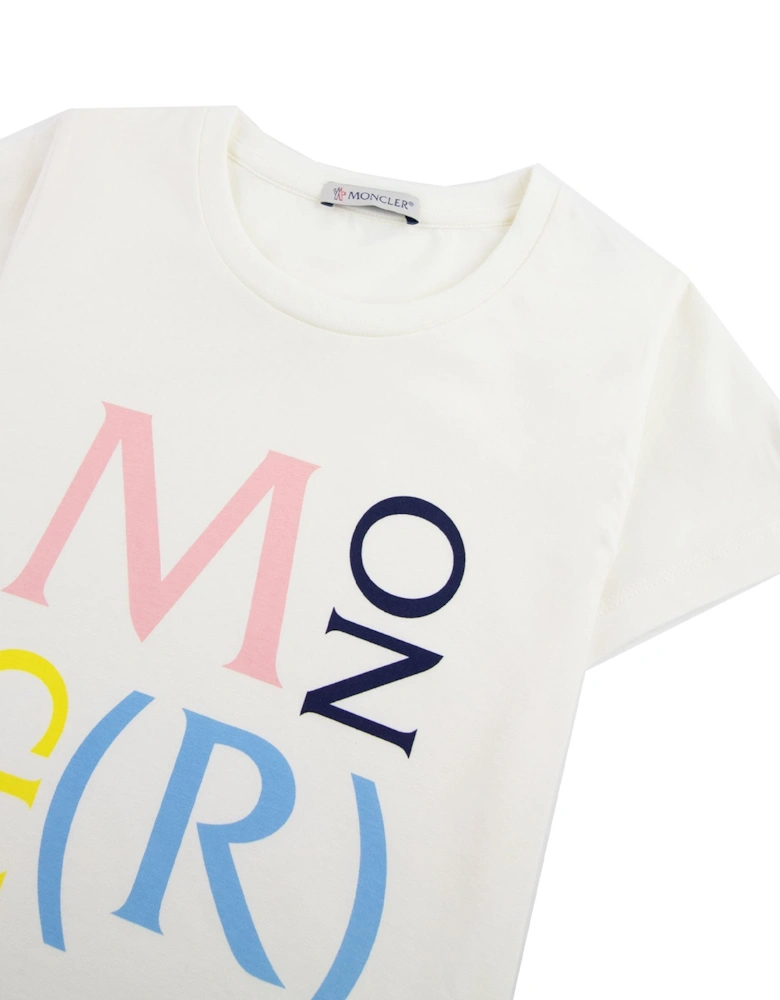 Junior Maglia Logo Print T-shirt White 034