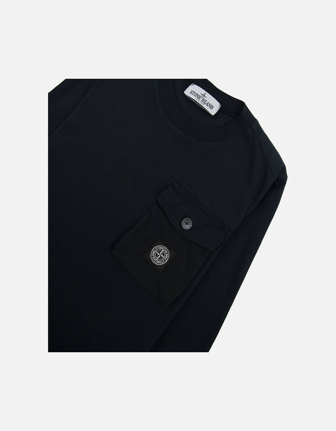 Junior 20347 Pocket Logo Long Sleeve T Shirt Navy V0020