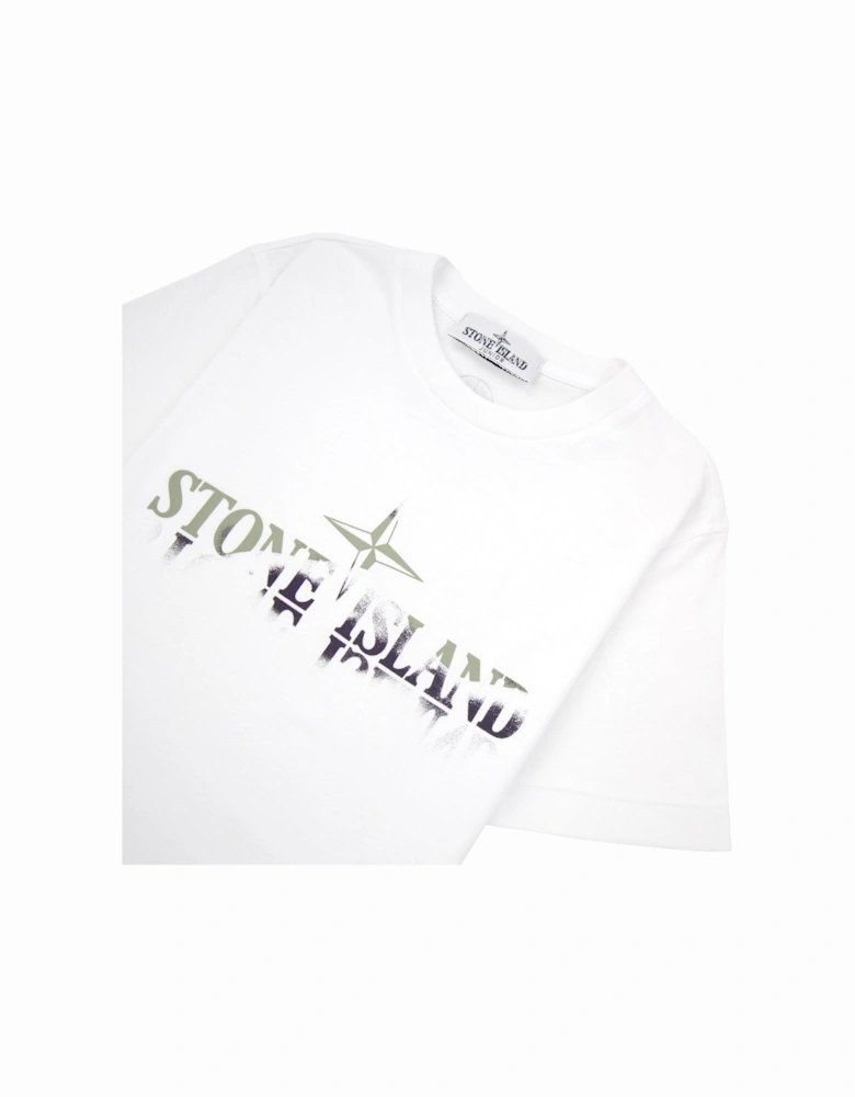 Junior 30/1 Camo Two Print Logo T Shirt White V0001