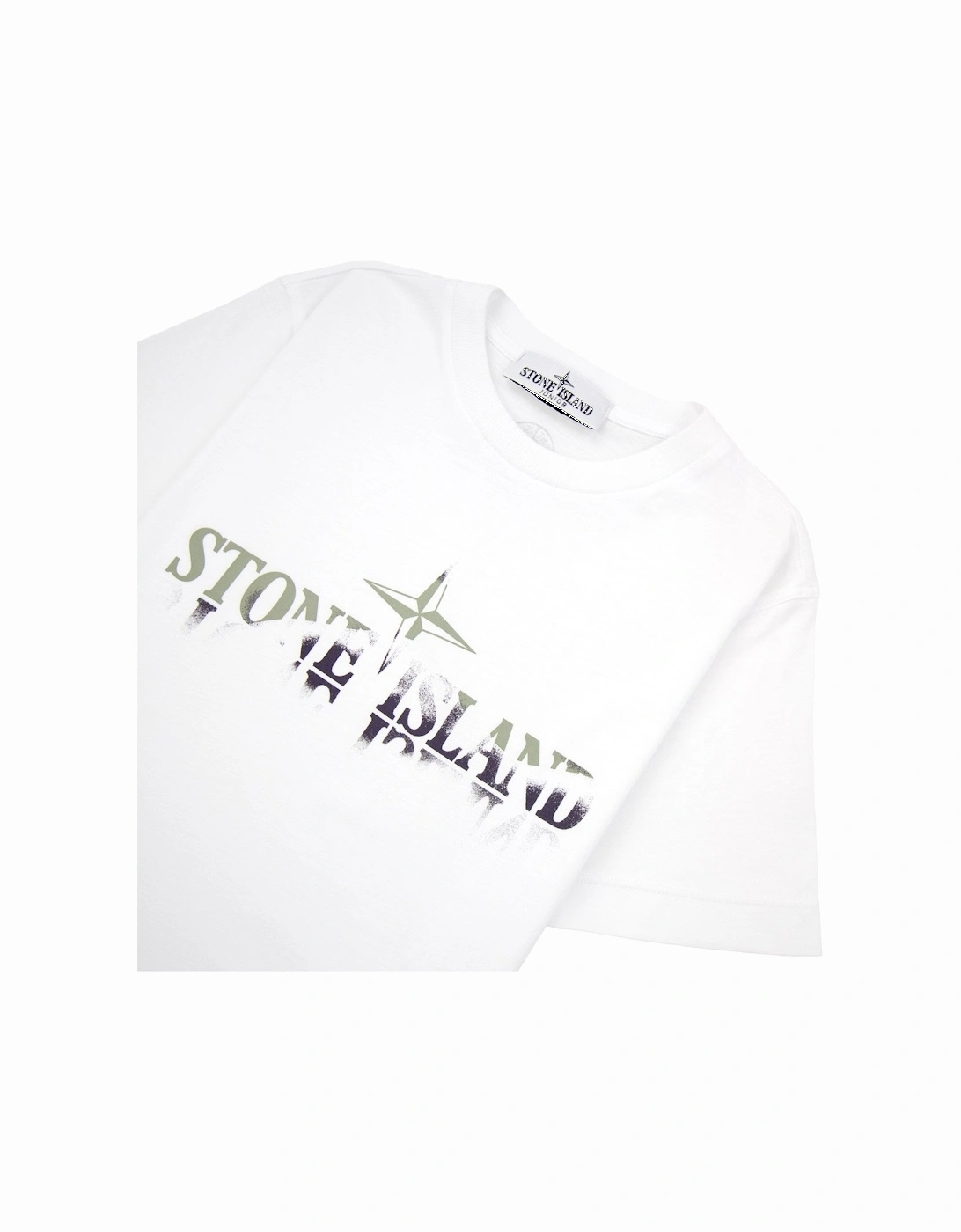 Junior 30/1 Camo Two Print Logo T Shirt White V0001