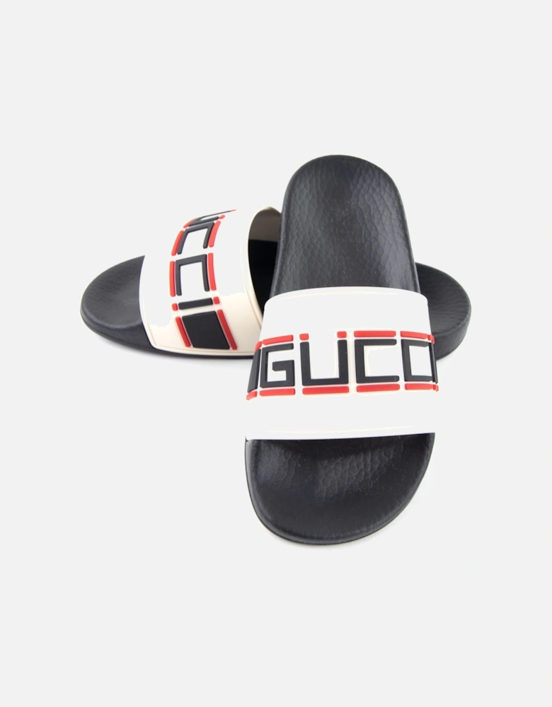Junior Stripe Logo Rubber Slide Cream
