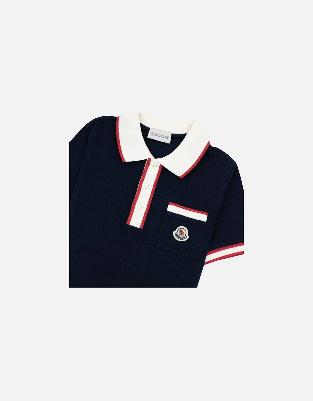 Junior Colour Block S/s Polo Navy 778