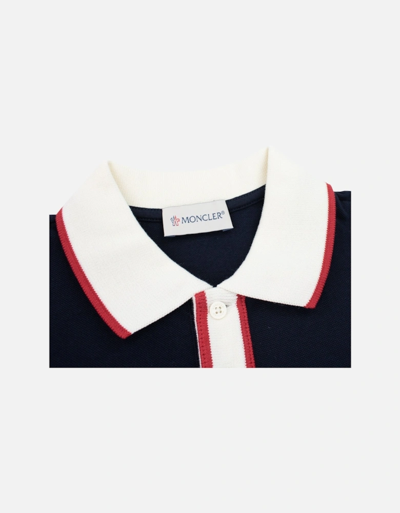 Junior Colour Block S/s Polo Navy 778