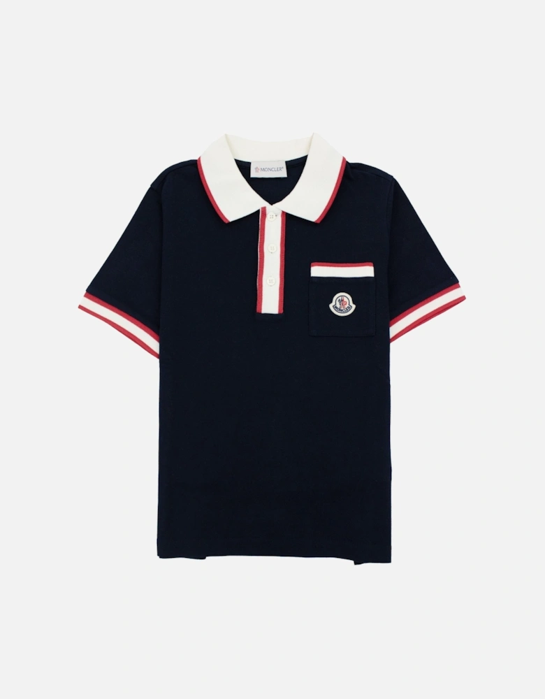 Junior Colour Block S/s Polo Navy 778